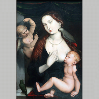 Hans Baldung - Maria mit Kind und Papageien (1533)
