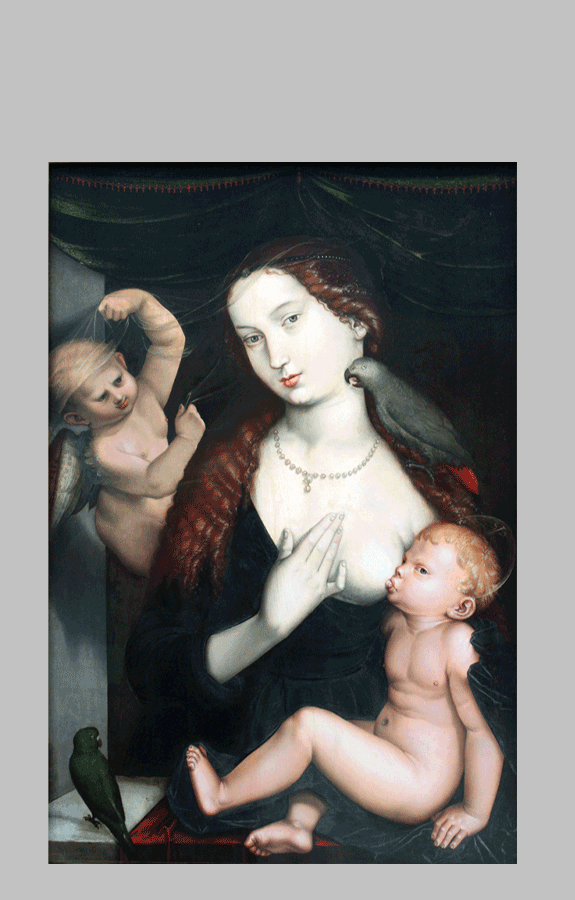 Hans Baldung - Maria mit Kind und Papageien (1533)