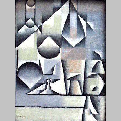 Juan Gris - Glas und Flaschen 1912