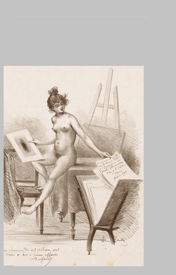A Naked Model Looking at Prints Henri Boutet 1897 2