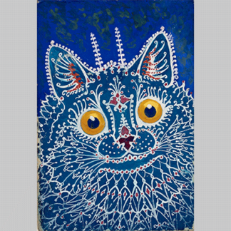 A cat in gothic style. Gouache by Louis Wain 1925 1939.