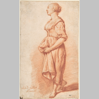 Adriaen van de Velde A Young Girl Walking to the Left 1
