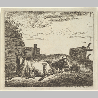 Adriaen-van-de-Velde---Recumbent Goats, from Different Animals