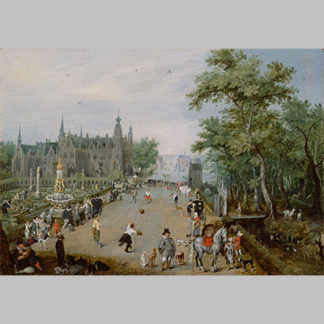 Adriaen van de Venne - A Jeu de Paume Before a Country Palace