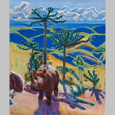 Akseli Gallen Kallela - Rhinoceros and Euphorbia Trees