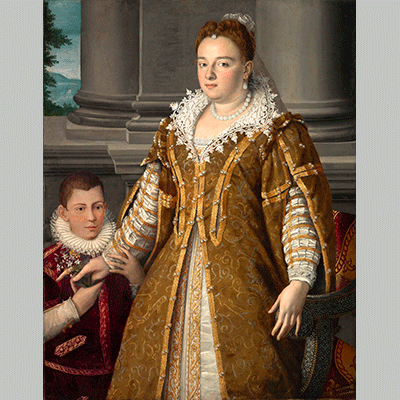 Alessandro Allori Portrait of Grand Duchess Bianca Capello de Medici with Her Son