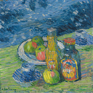 Alexej von Jawlensky Still Life with Bottles and Fruit