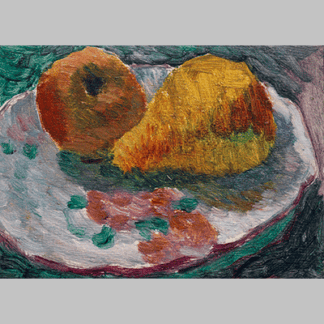 Alexej von Jawlensky Stillleben mit Fayenceteller und Früchten c1931