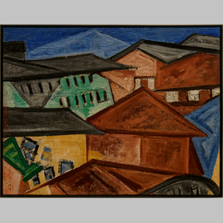 Olga Rozanova - Cityscape. Roofs 1912