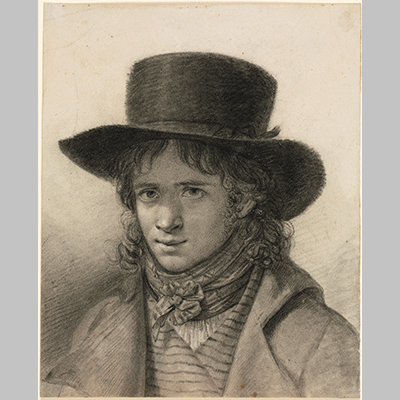 Anne Louis Girodet de Roucy Trioson Self Portrait in Hat 1790
