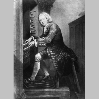 Anonymous Bach Seated at the Organ 1725