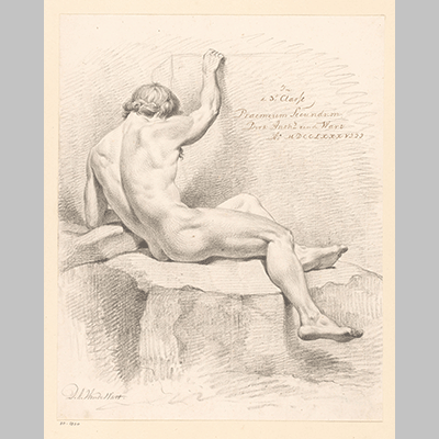 Anthony van de Wart Seated male nude 1788