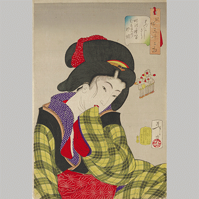 Appearing Embarrassed Behavior of a Girl of the Meiji Period November 1888