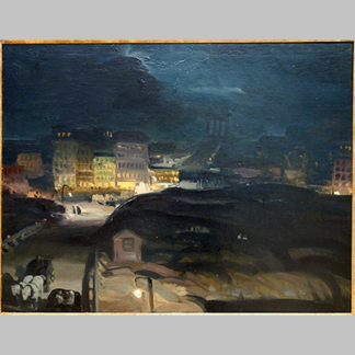 Approach to the Bridge at Night by George Wesley Bellows