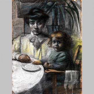 Boccioni – The wife and daughter of Giacomo Balla