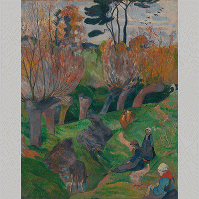 Gauguin Bretagnelandskap med kuer