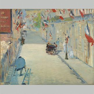 Manet The Rue Mosnier with Flags 1878