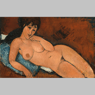 Modigliani Nude on a Blue Cushion 1917