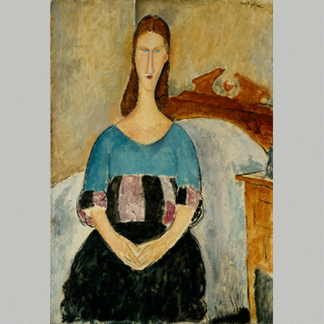 Modigliani Portrait of Jeanne Hebuterne Seated 1918