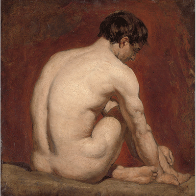 William Etty Male Nude Kneeling from the Back 1840