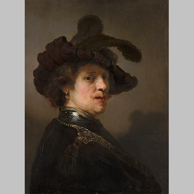 Rembrandt Tronie of a Man with a Feathered Beret p