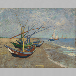 Van Gogh Fishing Boats on the Beach at Saintes Maries