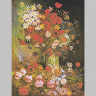 Van Gogh Vase mit Mohn und Kornblumen Pfingstrosen und Chrysanthemen