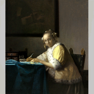 Vermeer a lady writing 1665