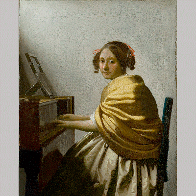 Young Woman Seated at a Virginal Johannes Vermeer
