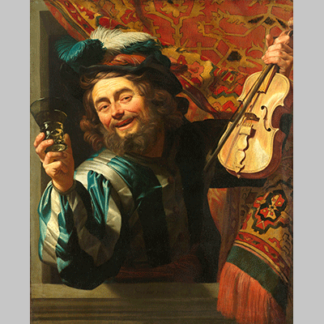 Gerhardt van Honthorst A cheerful violin player 1623