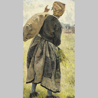 Bertha Wegmann Kvinde med kartoffelsæk Écouen Frankrig 1889