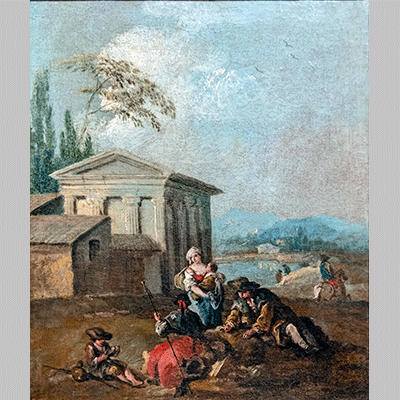 Francesco Zuccarelli Characters in Front of a Templeb c.1762