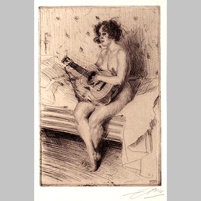Anders Zorn Woman Playing the Guitar