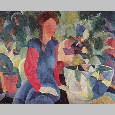 August Macke - Girl with a Fish Bowl