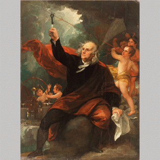 Benjamin West Benjamin Franklin Drawing Electricity from the Sky