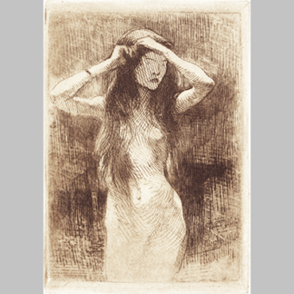 Besnard Nude Girl Combing Her Hair