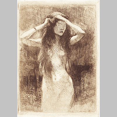 Besnard Nude Girl Combing Her Hair