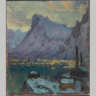 Boberg Svolvaer Harbour at the Height of the Fishing Season.Study from Lofoten