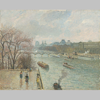 Camille Pissarro the louvre afternoon rainy weather