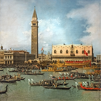 Canaletto Il Ritorno del Bucintoro al molo nel giorno dellAscensione c.1738