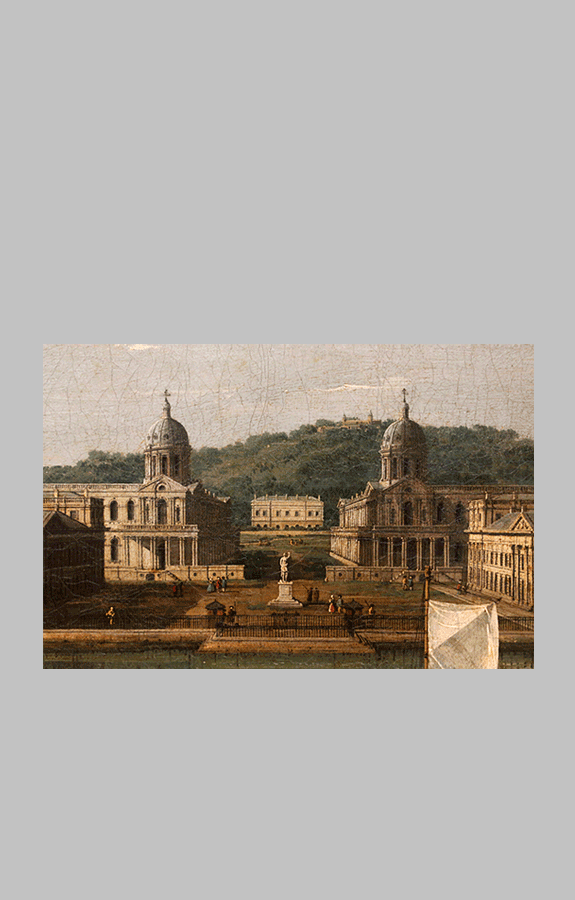 Canaletto, veduta di greenwich dal fiume, 1750 52 ca. 03 ar wt 53