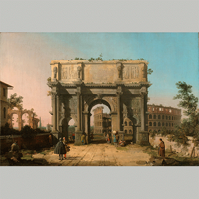 Canaletto View of the Arch of Constantine with the Colosseum