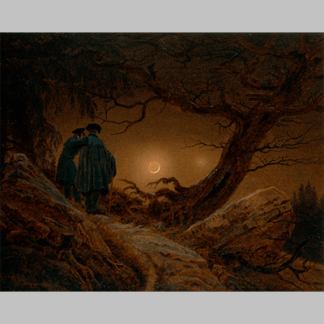 Caspar David Friedrich Two Men Contemplating the Moon