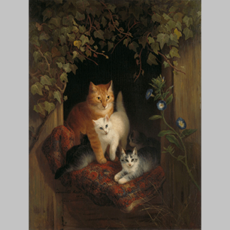 Cat with Kittens Henriëtte Ronner 1844