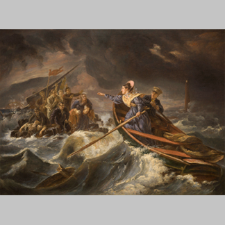 Charles Achille D Hardiviller Grace Darling and Her Father Rescuing Survivors from the Wreck of the Forfarshire on the Farne Islands Sept. 7th 1838