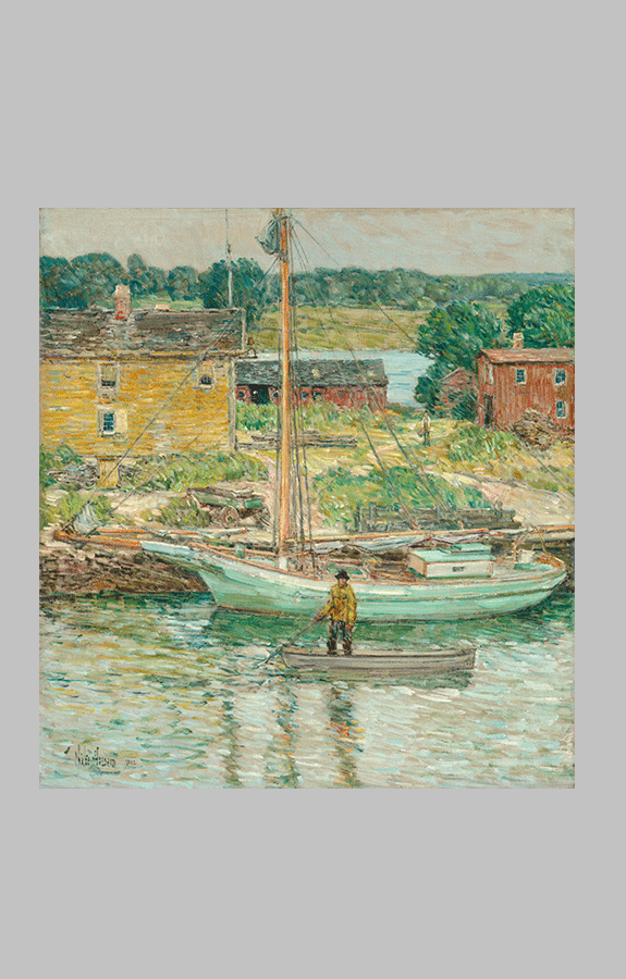 Childe Hassam oyster sloop cos cob 1