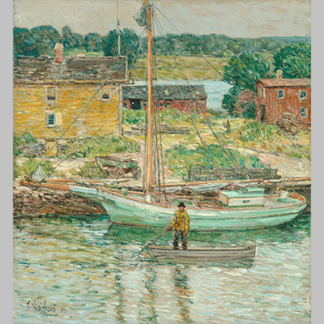 Childe Hassam oyster sloop cos cob