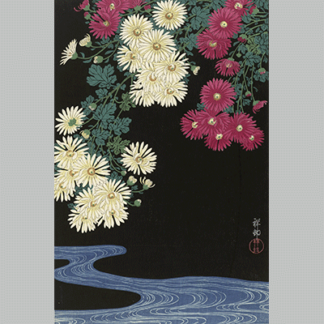 Chrysanthemums and Running Water Ohara Koson 1925 1936