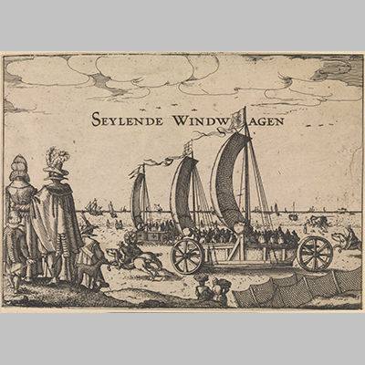 Claes Jansz. Visscher (II)- Seylende Windwagen c1620