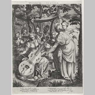Hendrick Hondius - Concert of the mice at the Parnassus 1597
